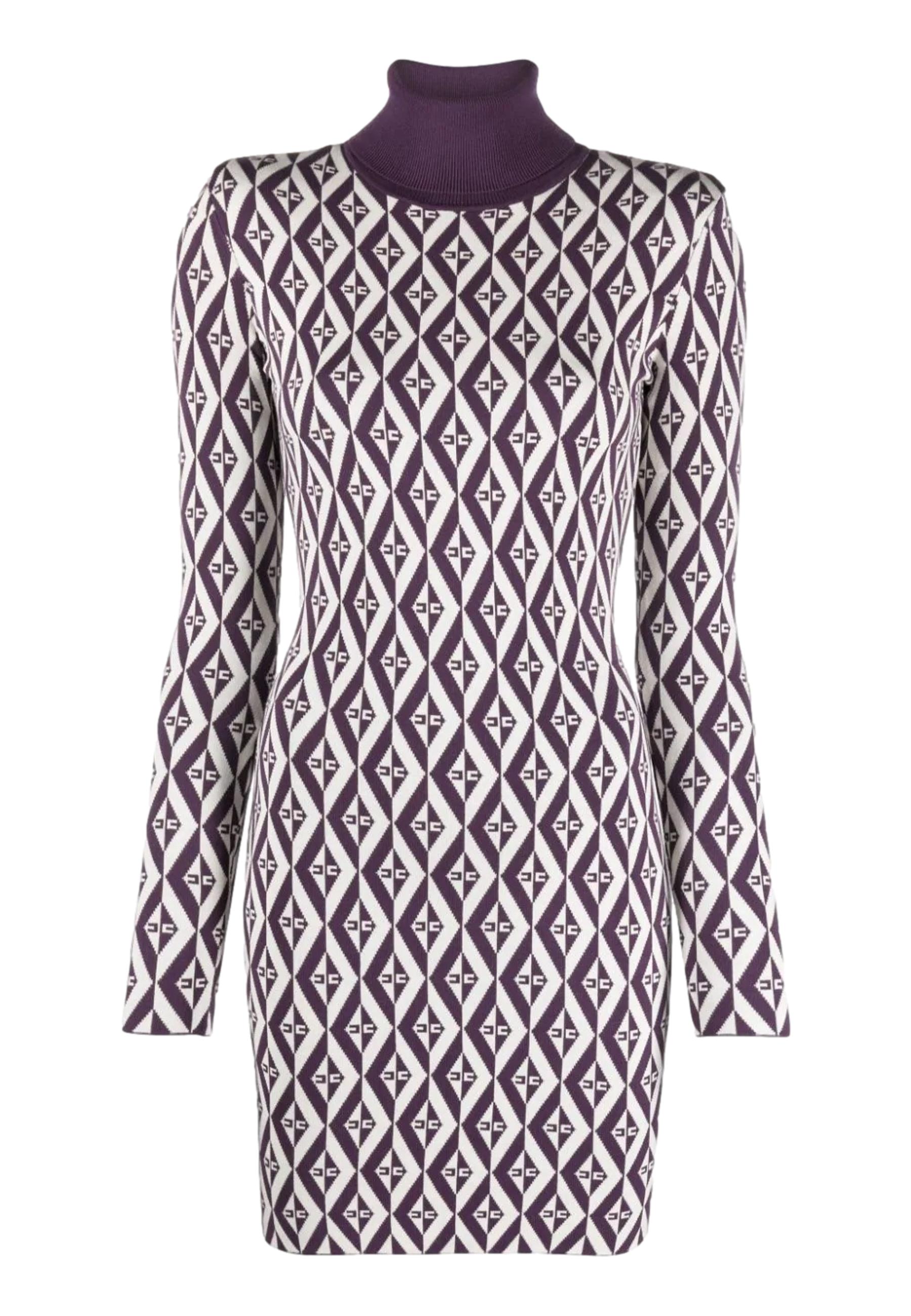 Diamond-patterned knit mini-dress - ELISABETTA FRANCHI - Finizio